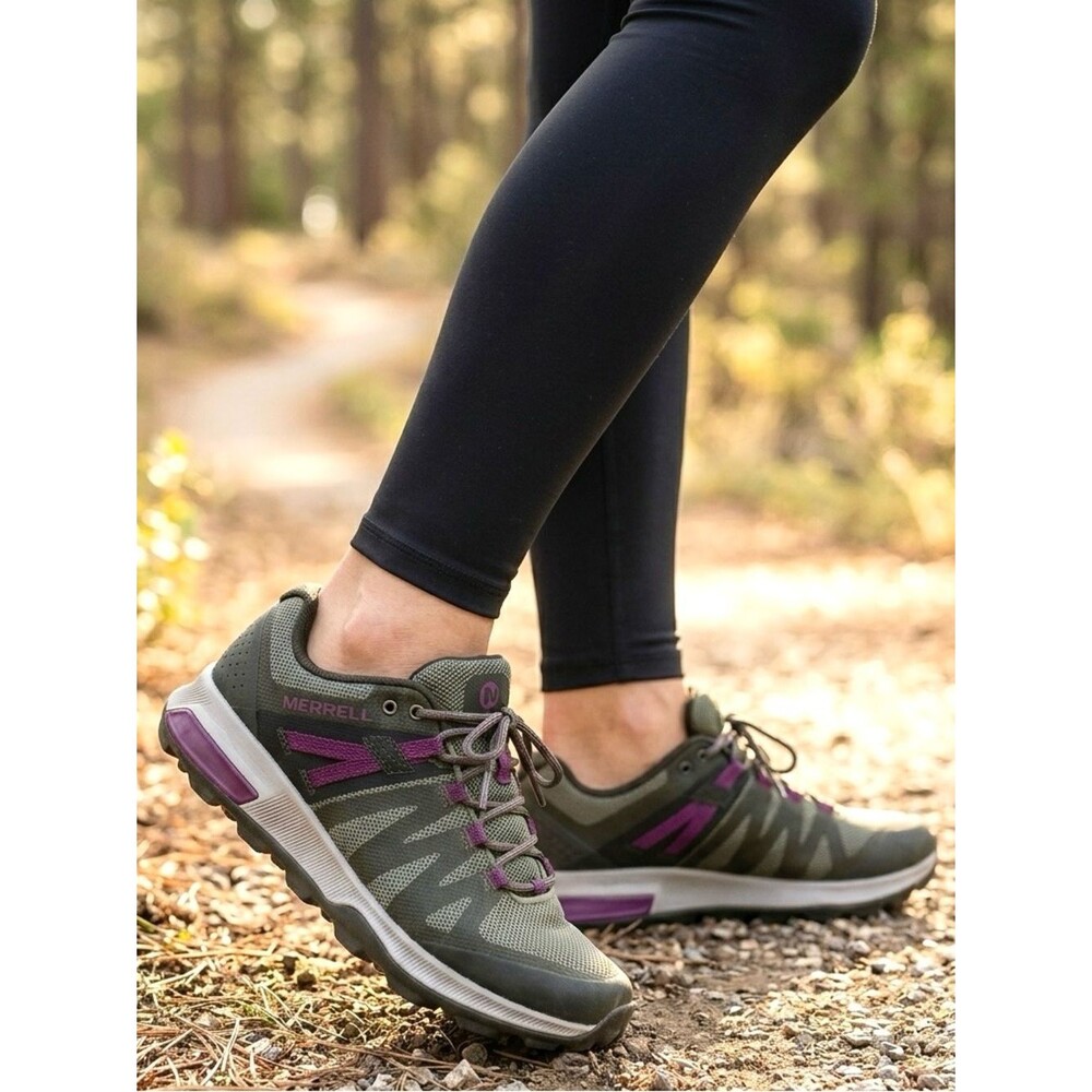 Merrell Zion FST Womens Sz 9 Athletic Walking Shoes J035384 Olive Green Purple